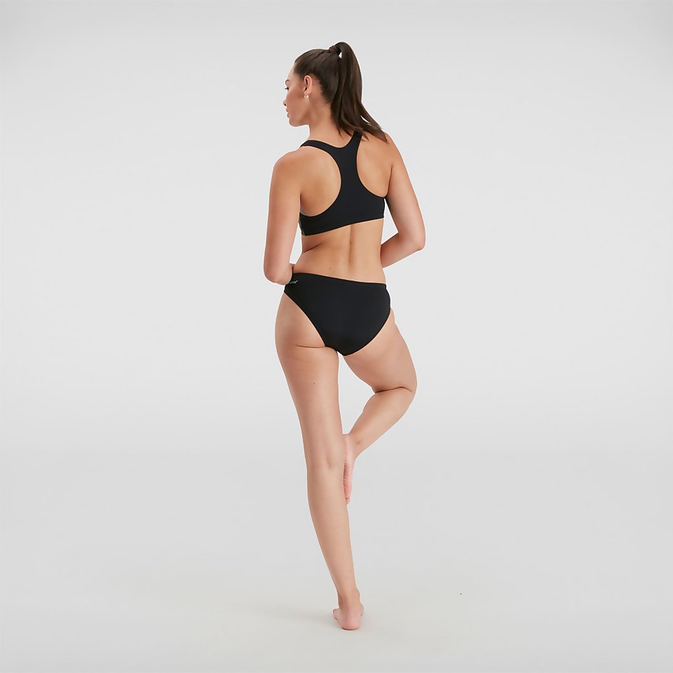 Women's Placement Racerback Bikini Black/Blue