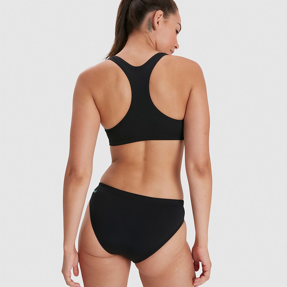 Women's Placement Racerback Bikini Black/Blue