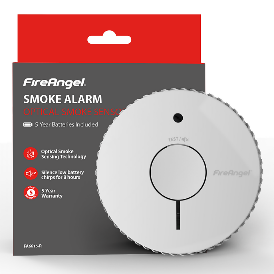 FireAngel Optical Smoke Alarm with 5 Year Replaceable Batteries