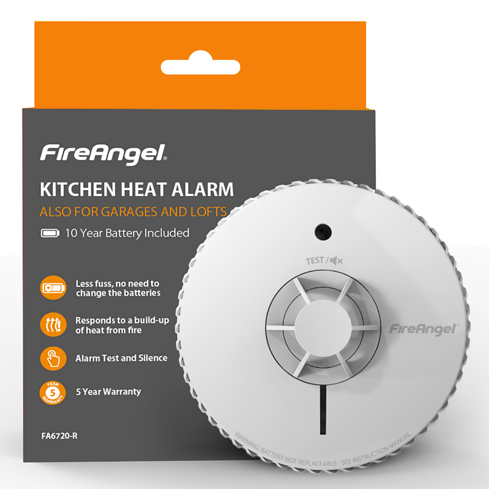 FireAngel Heat Alarm with 10 Year Sealed For Life Battery