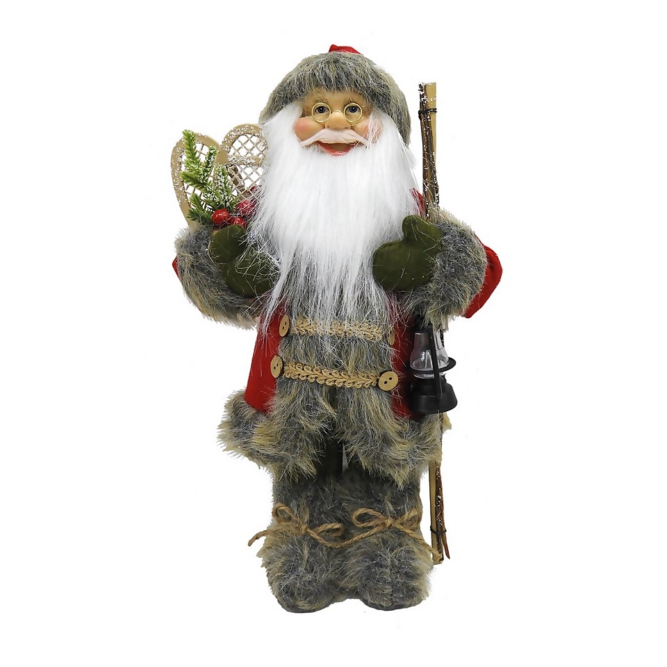 Red Traditional Santa Christmas Decoration - 40cm | Homebase