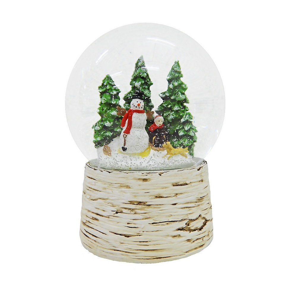 Snowman with Dog Snow Globe Homebase