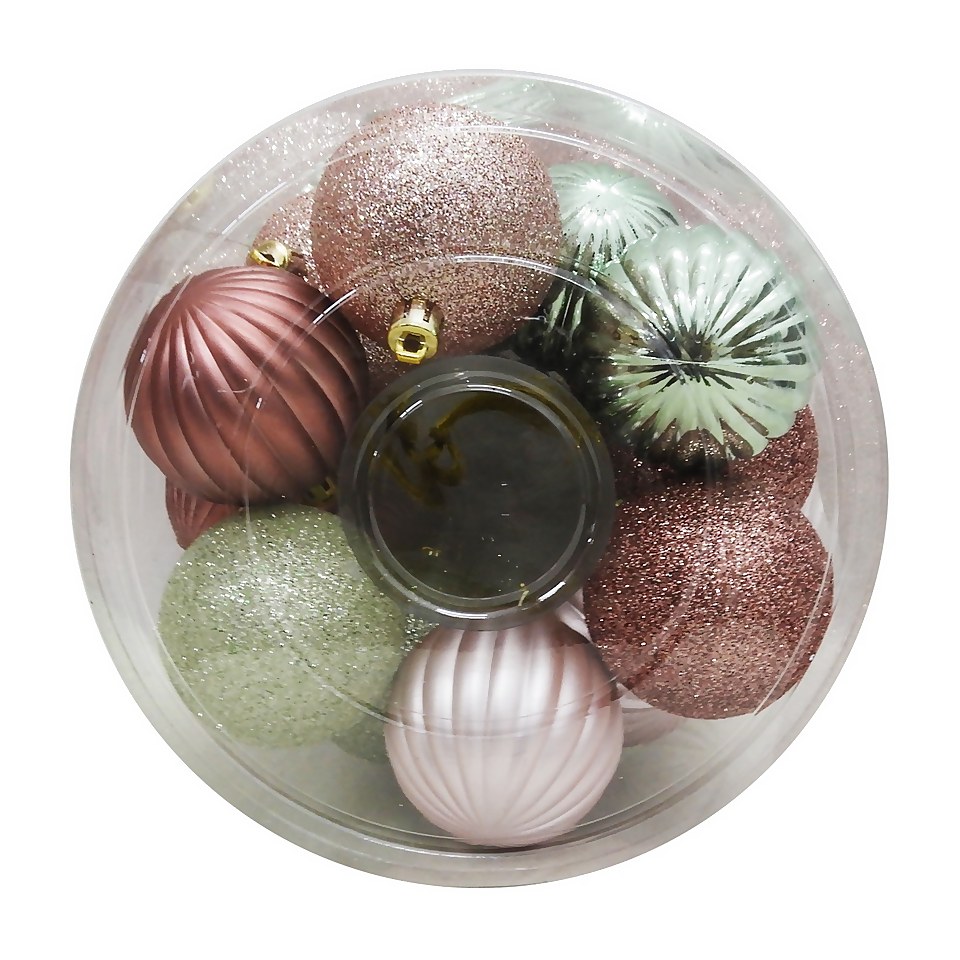 Elegance Shatterproof Christmas Tree baubles Pack of 30 Homebase