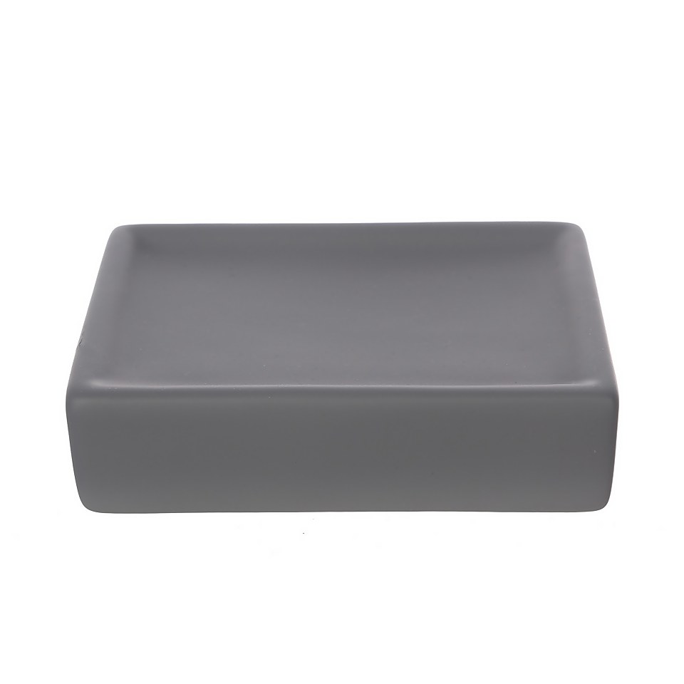 Ceramic Soap Dish - Grey