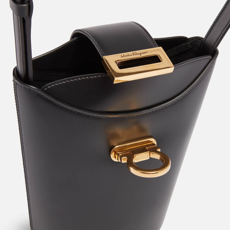 Salvatore Ferragamo Trifolio Leather Bucket Bag