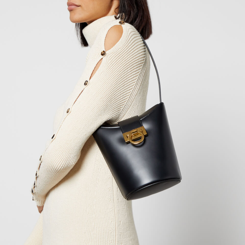 Salvatore Ferragamo Trifolio Leather Bucket Bag