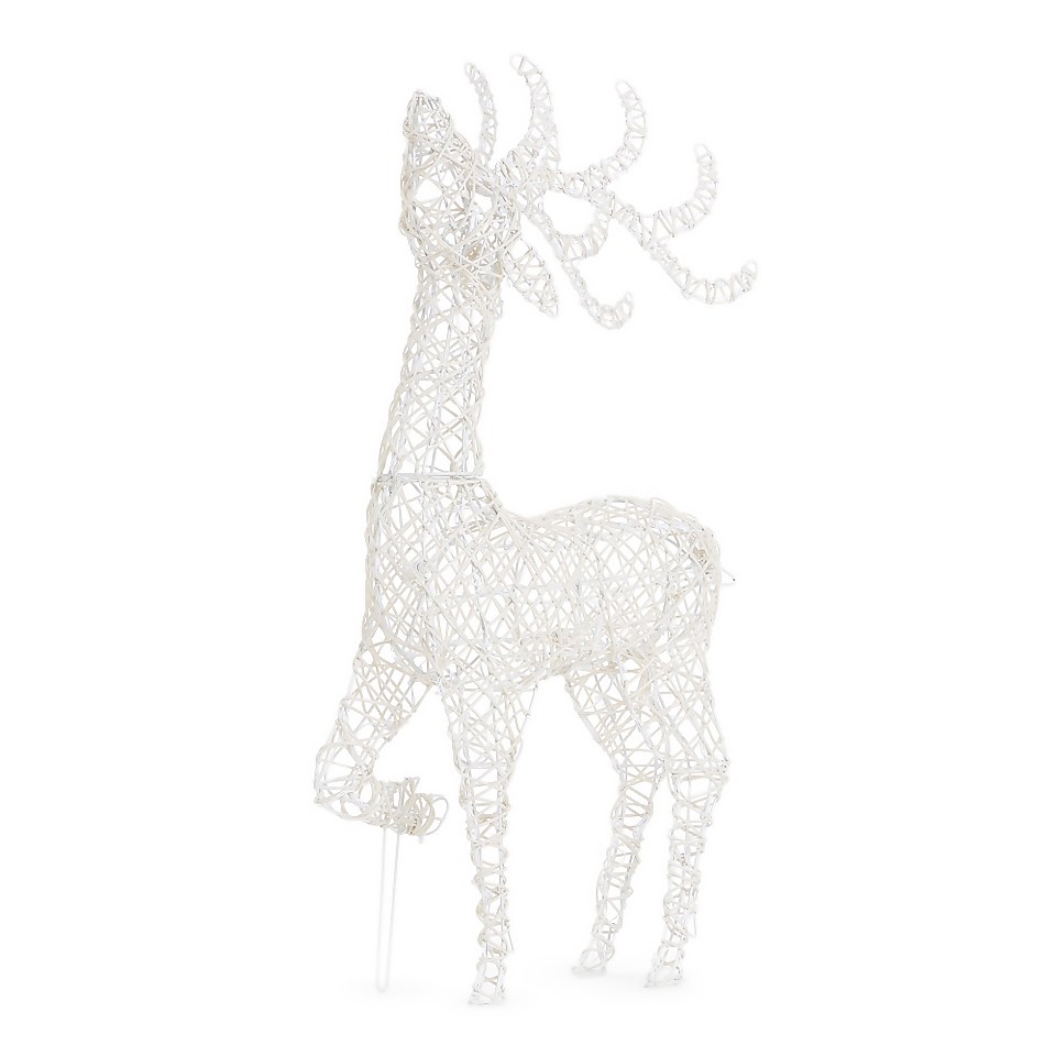 White LED Standing Reindeer Warm White 3D Outdoor Christmas Light - 1m