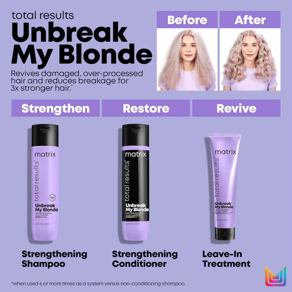 Matrix Total Results Unbreak My Blonde Shampoo, Conditioner and Leave-in Treatment for Chemically Over-Processed Hair