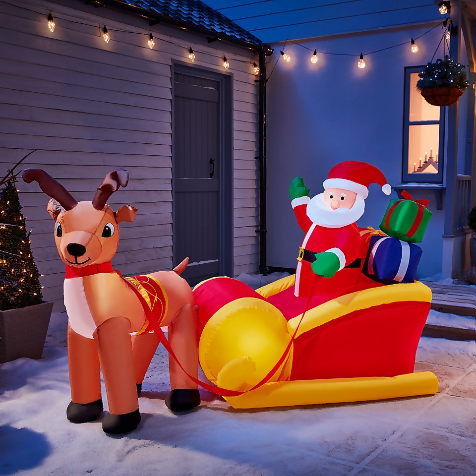 4ft Santa in Sleigh Christmas Inflatable