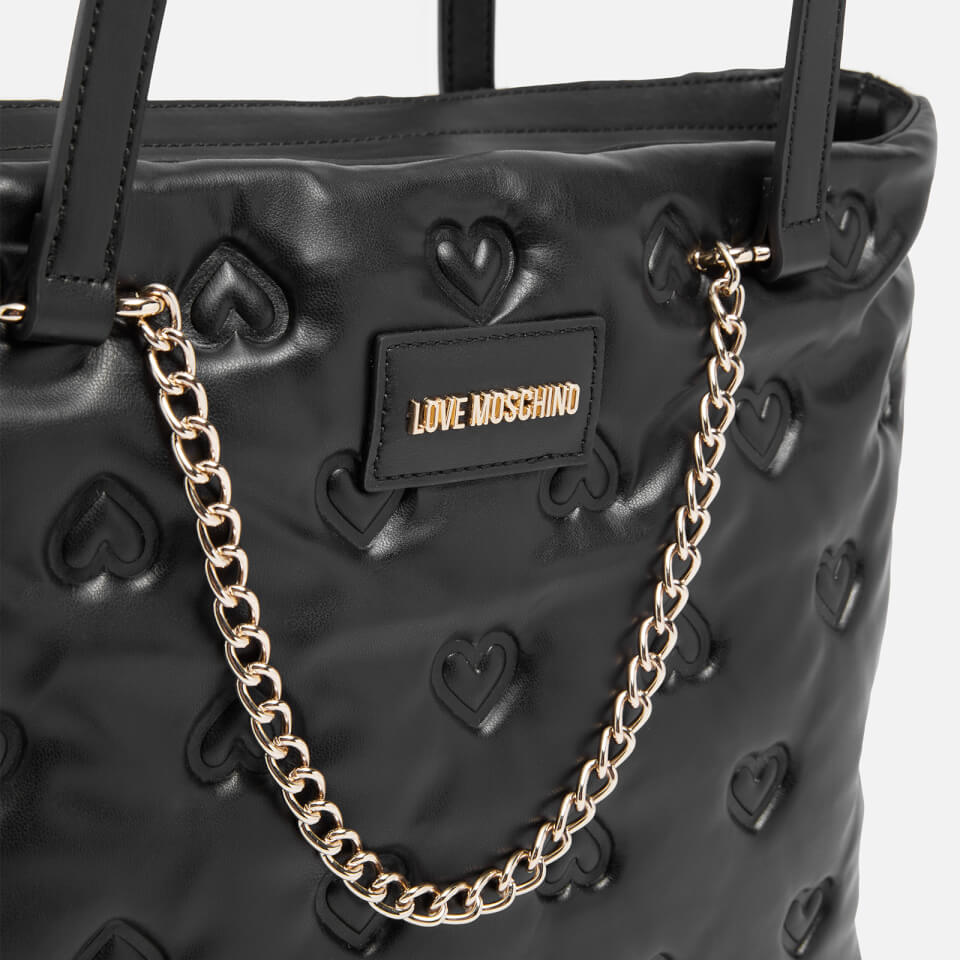 Love Moschino Heart Quilted Faux Leather Tote Bag