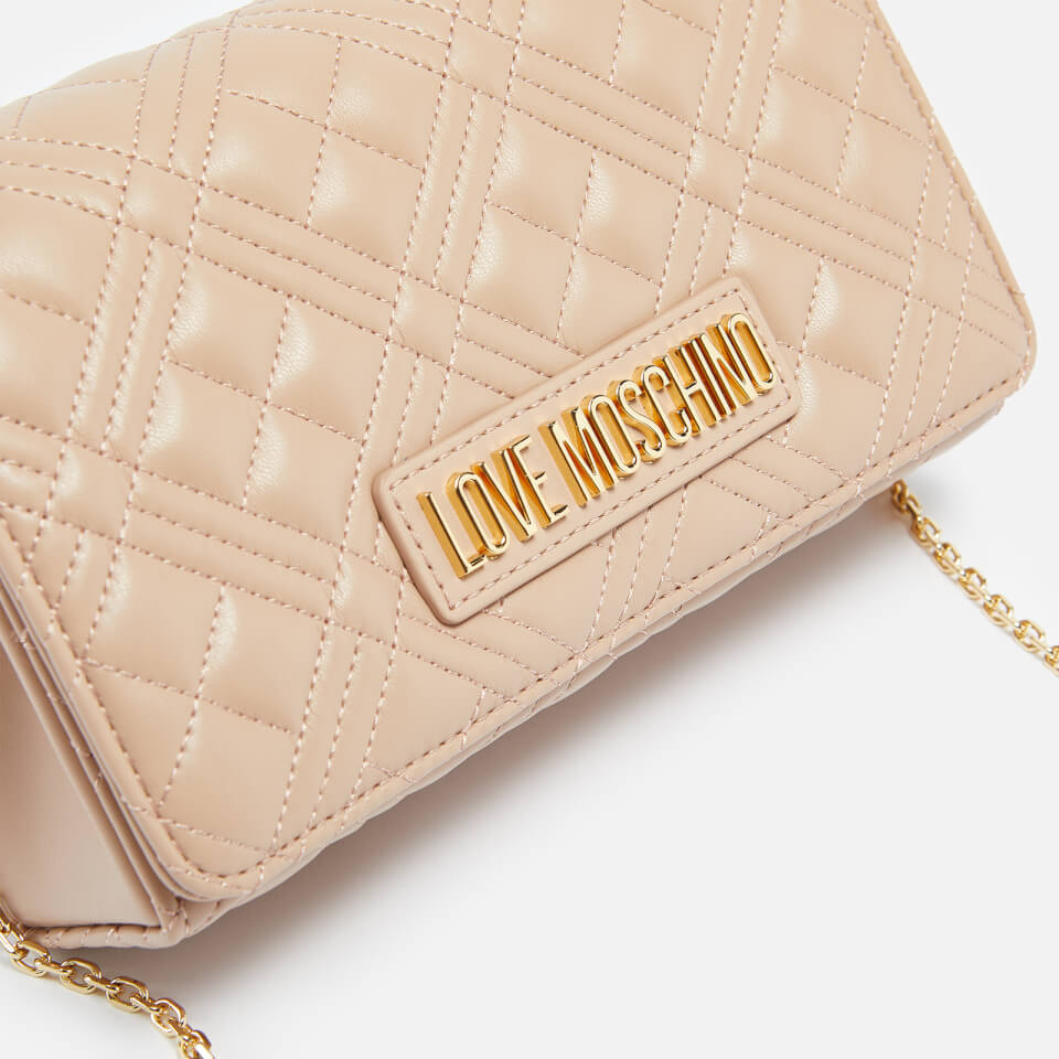 LOVE MOSCHINO Holographic Flap Over Cross-Body Bag - Silver | very.co.uk