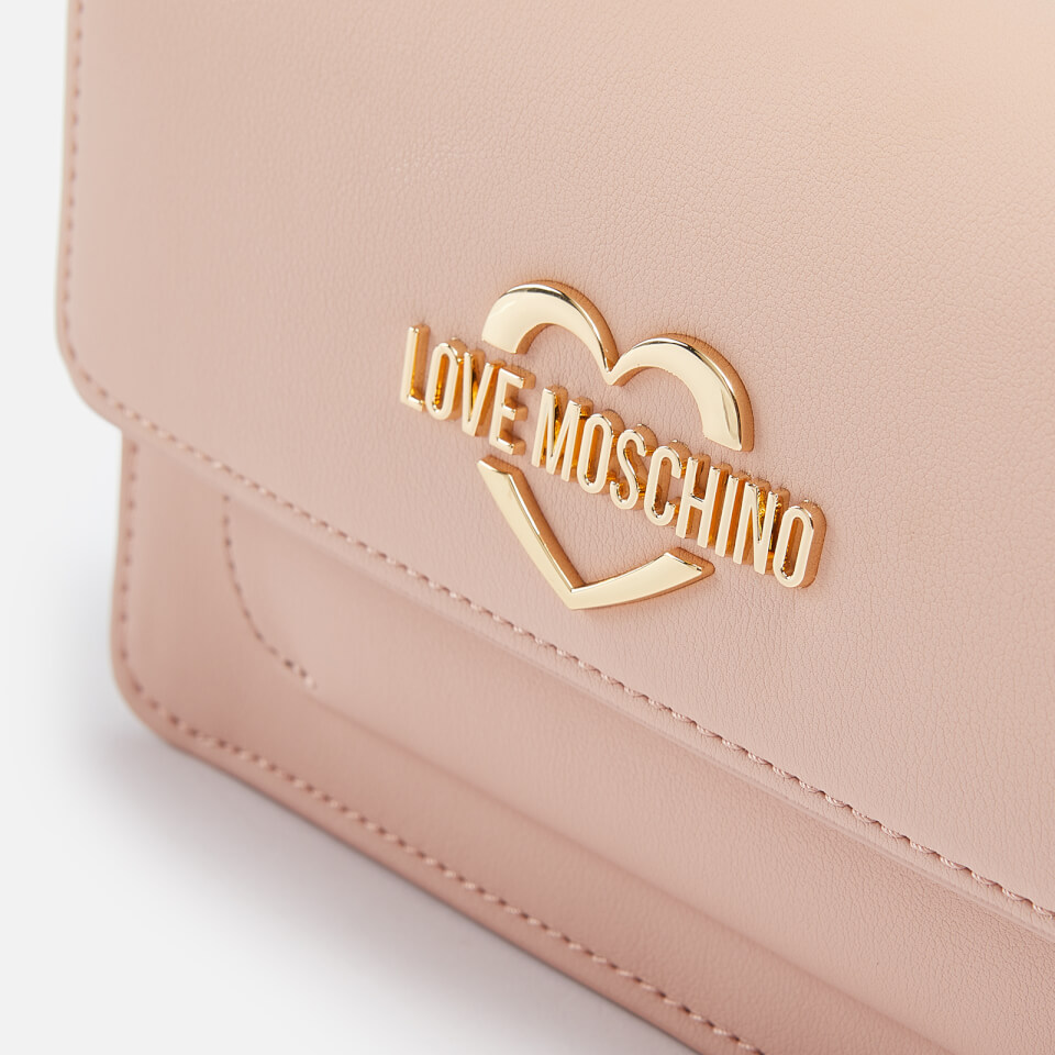 Love Moschino Women's Heart Logo Flap Cross Body Bag - Pink