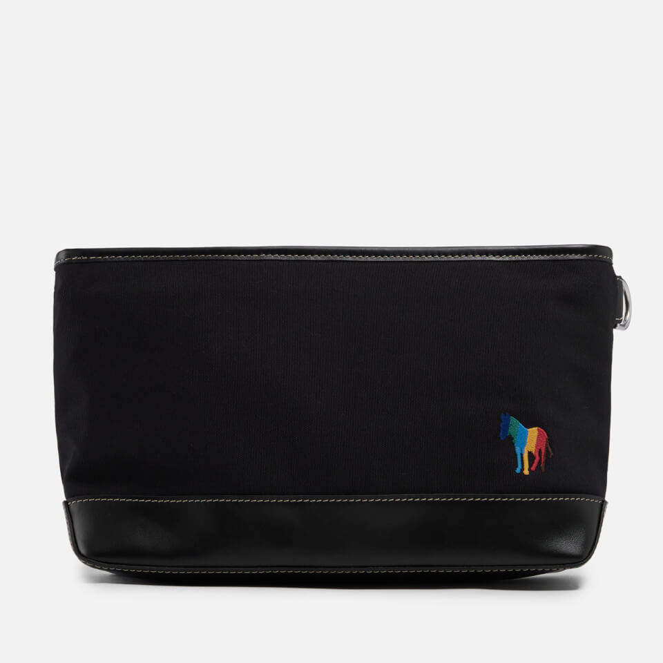PS Paul Smith Logo-Embroidered Canvas and Leather Pouch
