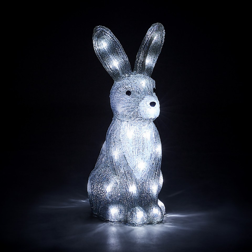 Acrylic 3D LED Hare Outdoor Christmas Light Homebase