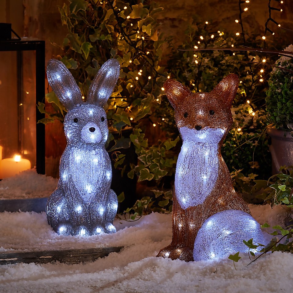 Acrylic 3D LED Fox Outdoor Christmas Light Homebase
