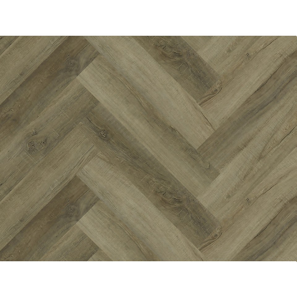 Kraus Herringbone Luxury Vinyl Floor Tile Sample - Odell Oak