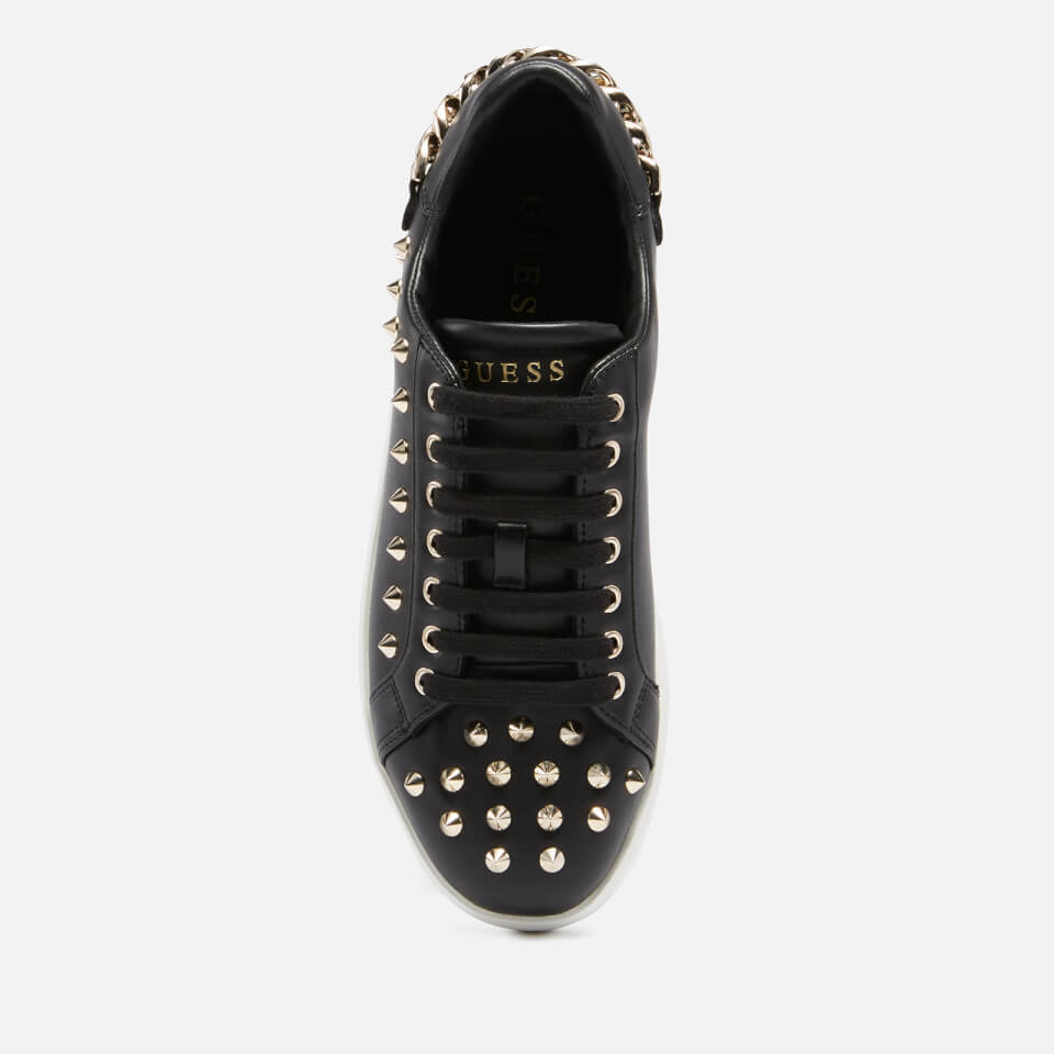 Guess Women's Renatta Faux Leather Low Top Trainers - Black - UK 4 1