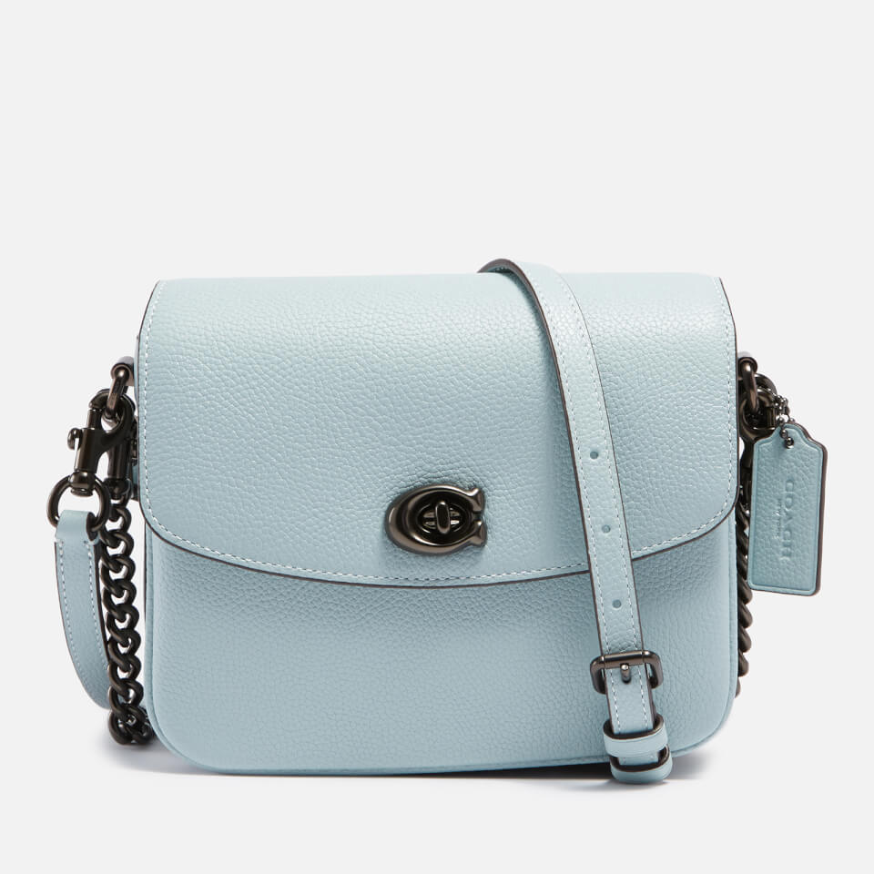 Coach Women s Polished Pebbled Cassie Cross Body Bag 19 Aqua