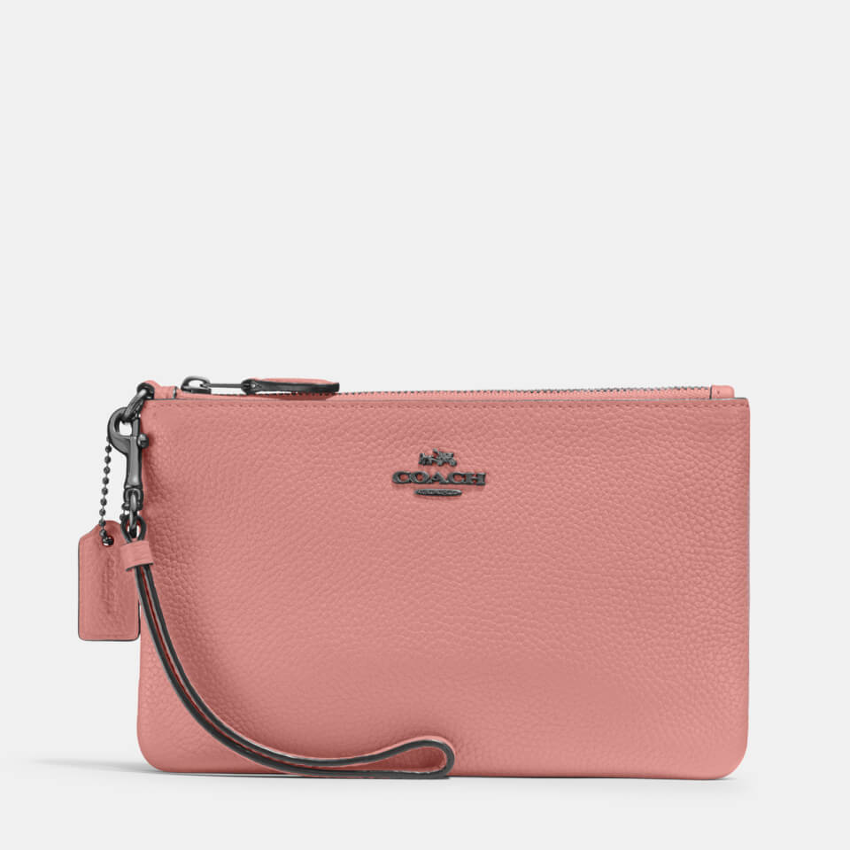 Coach Women's Polished Pebble Small Wristlet - Carnation