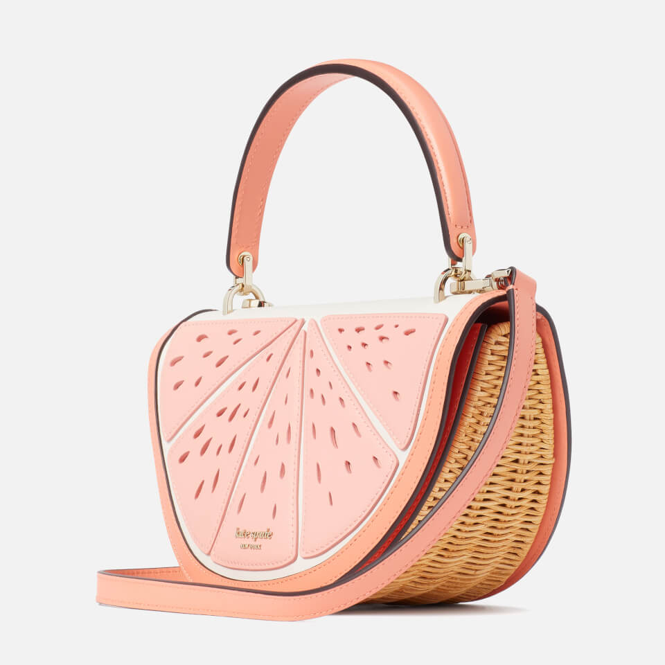 Kate Spade New York Women's Squeeze Wicker Grapefruit Cross Body Bag - Pink Moon