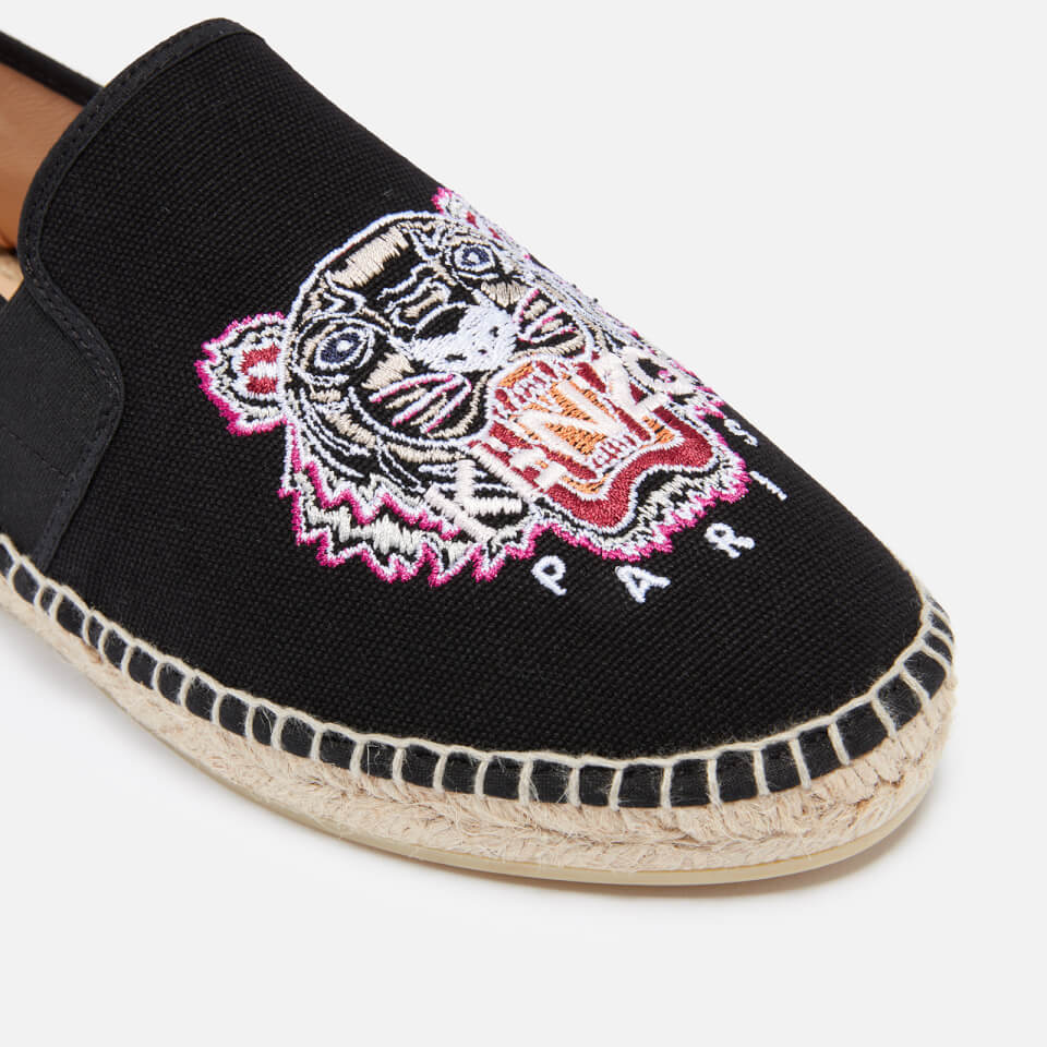 KENZO Tiger Embroidered Cotton-Canvas Espadrilles
