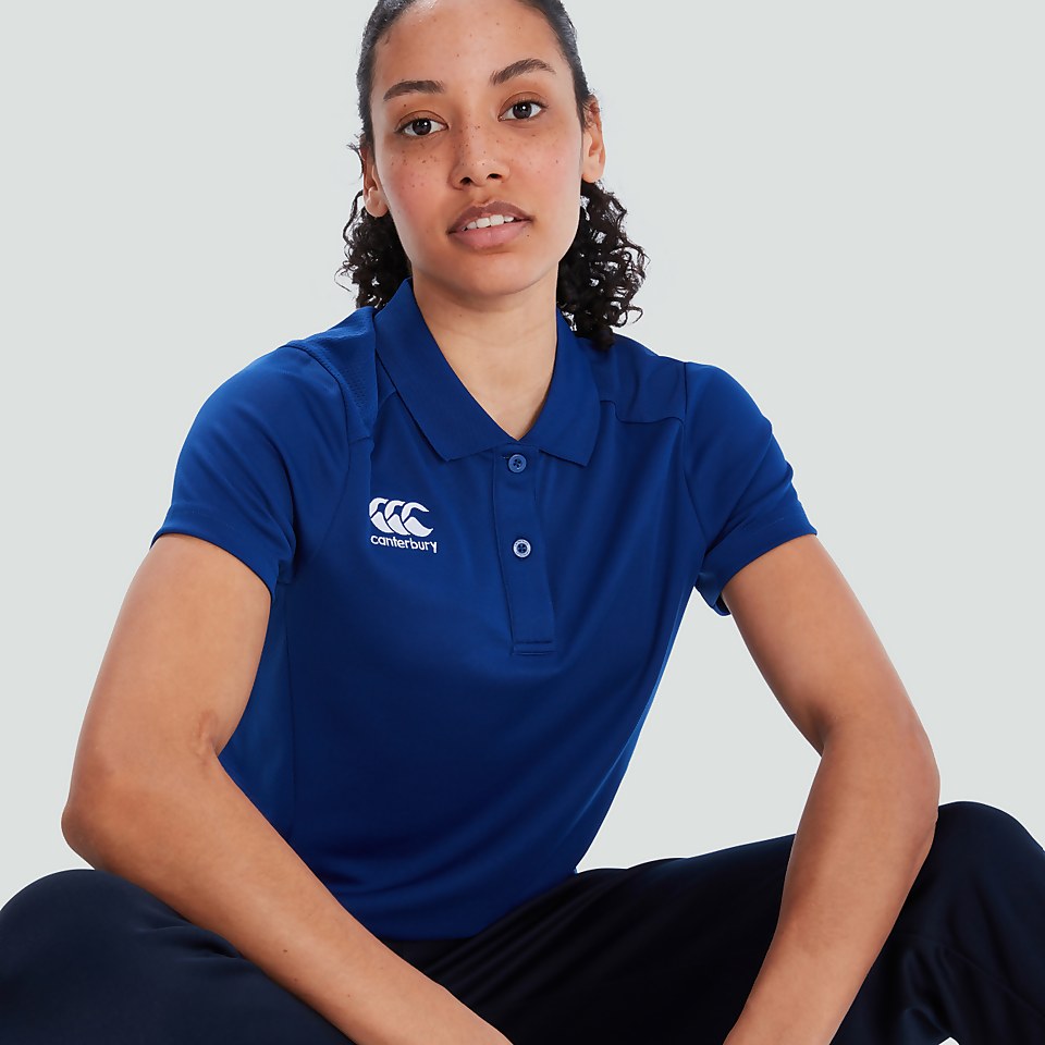 WOMENS CLUB DRY POLO SHIRT BLUE