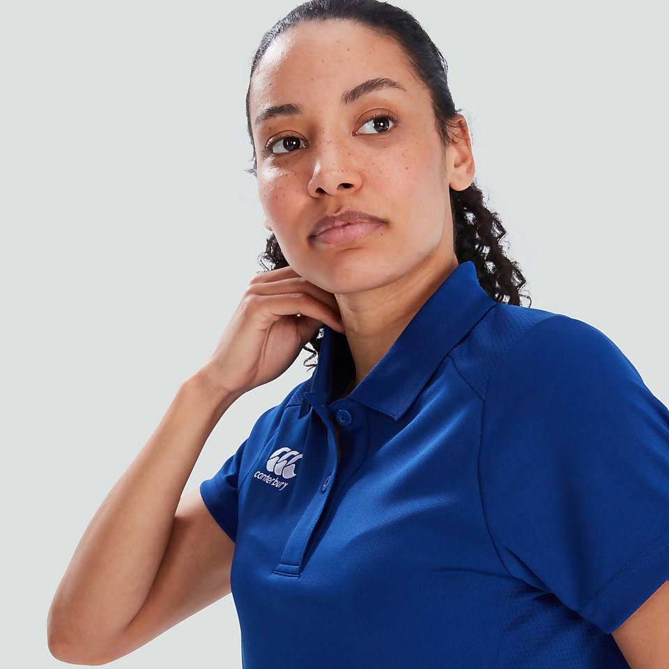 WOMENS CLUB DRY POLO SHIRT BLUE