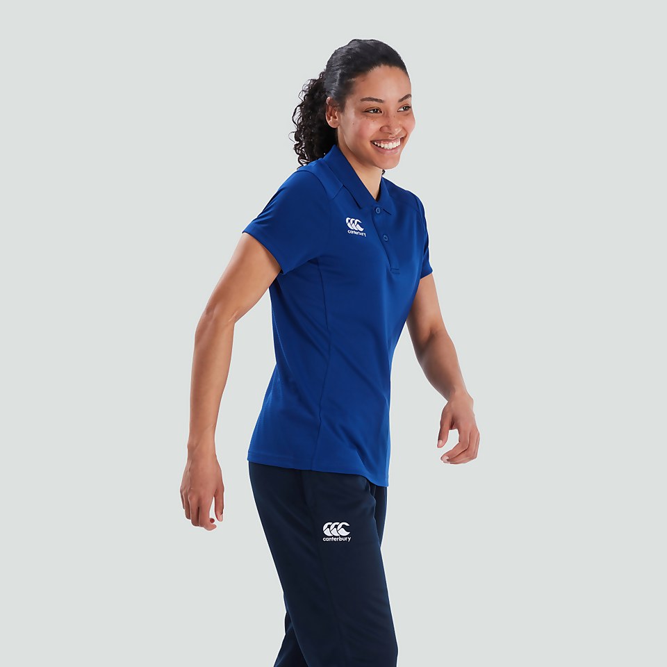 WOMENS CLUB DRY POLO SHIRT BLUE
