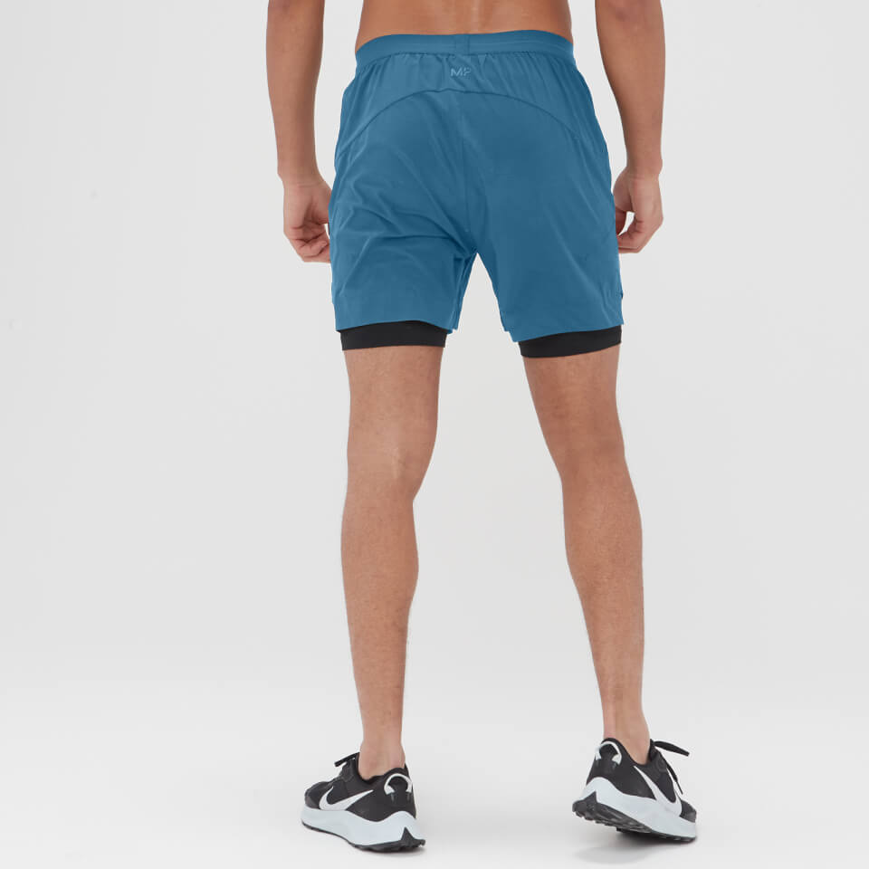MP Men's Lightweight Woven 5 Inch 2 In 1 Shorts - Teal Blue