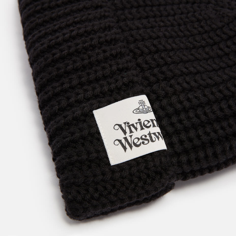 Vivienne Westwood Classic Logo-Appliquéd Ribbed Wool Beanie