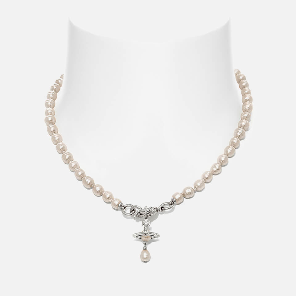Vivienne Westwood Aleksa Platinum-Tone and Preciosa Pearl Necklace