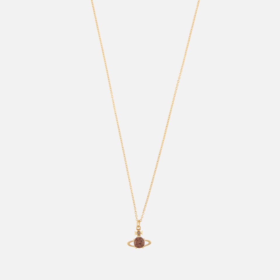 Vivienne Westwood Reina Gold Tone and Crystal Necklace