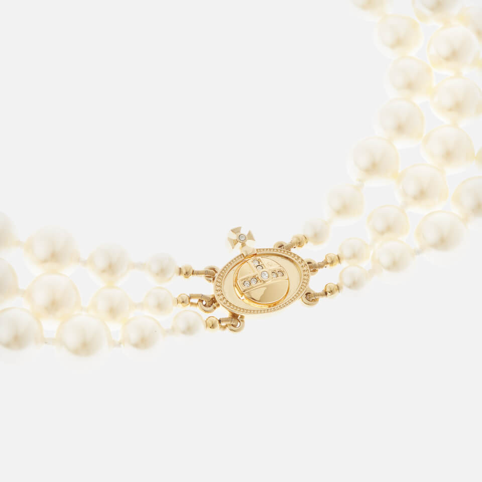 Vivienne Westwood Bas Relief Gold-Tone and Faux Pearl Choker
