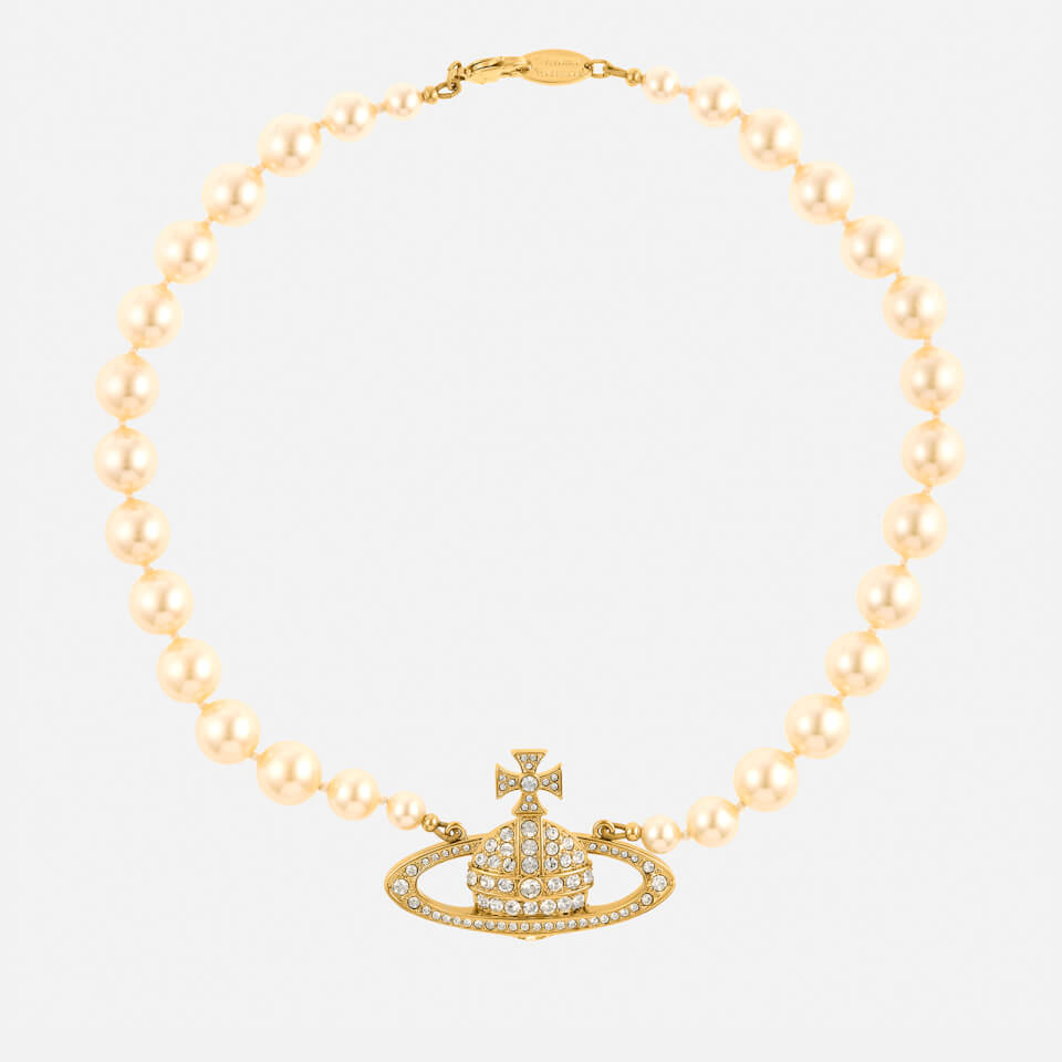 Vivienne Westwood Bas Relief Gold-Tone, Faux Pearl and Crystal Choker