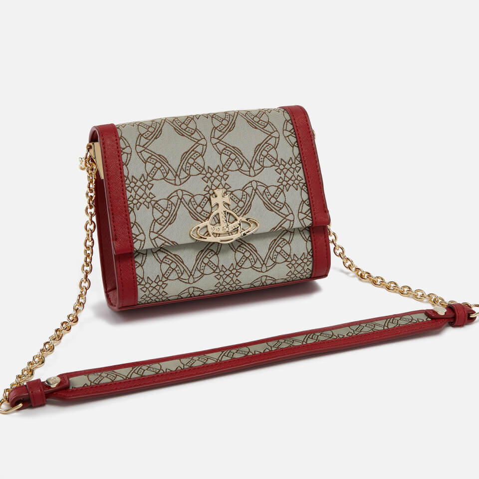 Vivienne Westwood Small Lucy Vegan Leather and Logo-Jacquard Bag