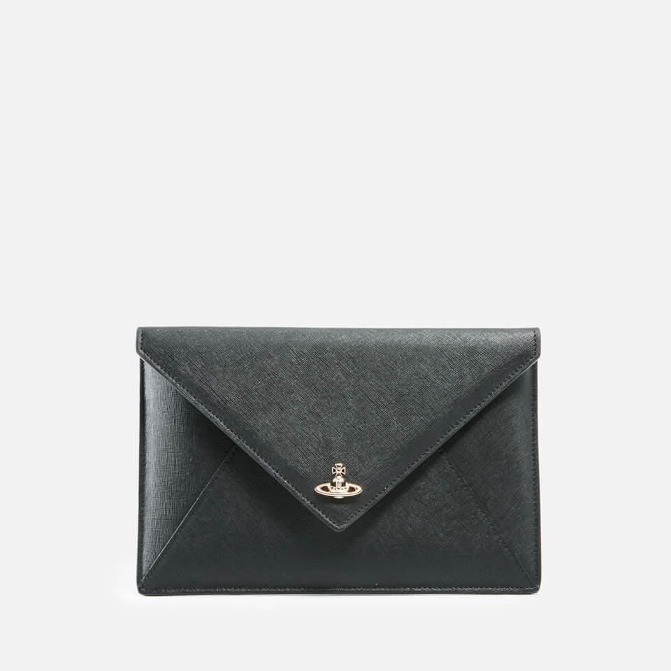 Vivienne Westwood Victoria Envelope Saffiano Leather Clutch Bag