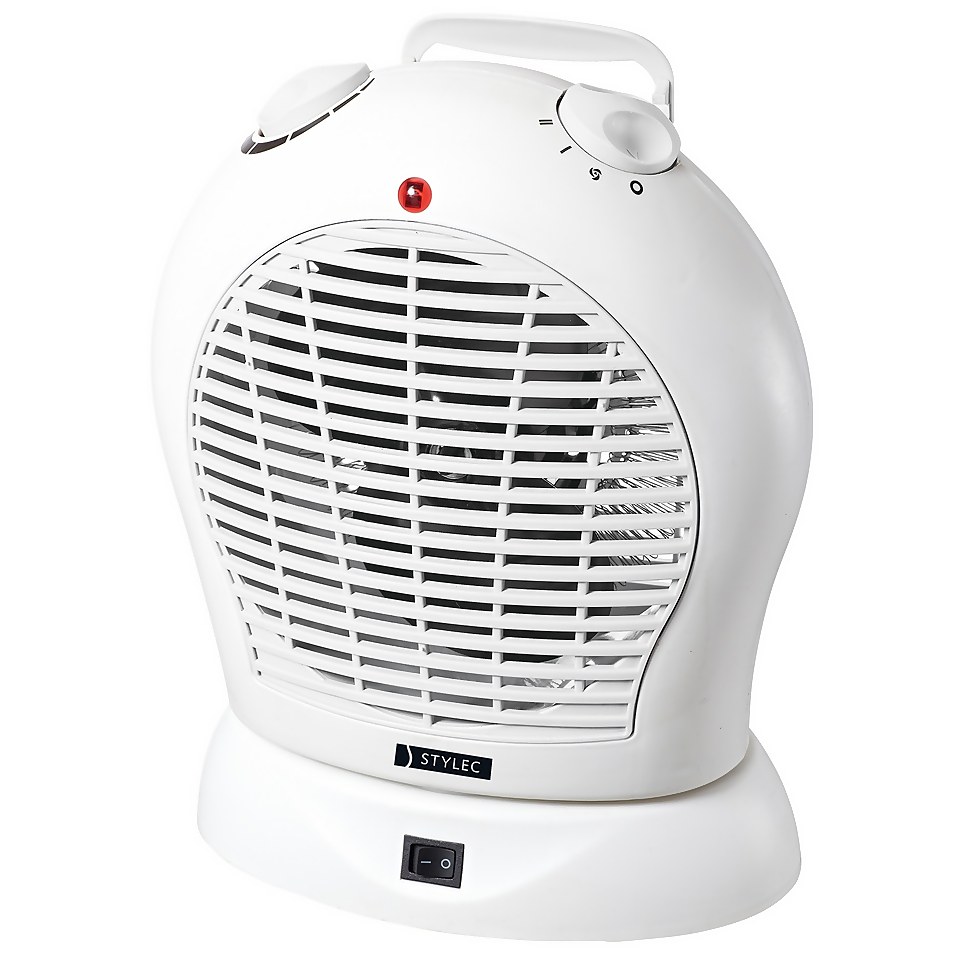 2000W Oscillating Fan Heater with 2 Heat Settings Homebase