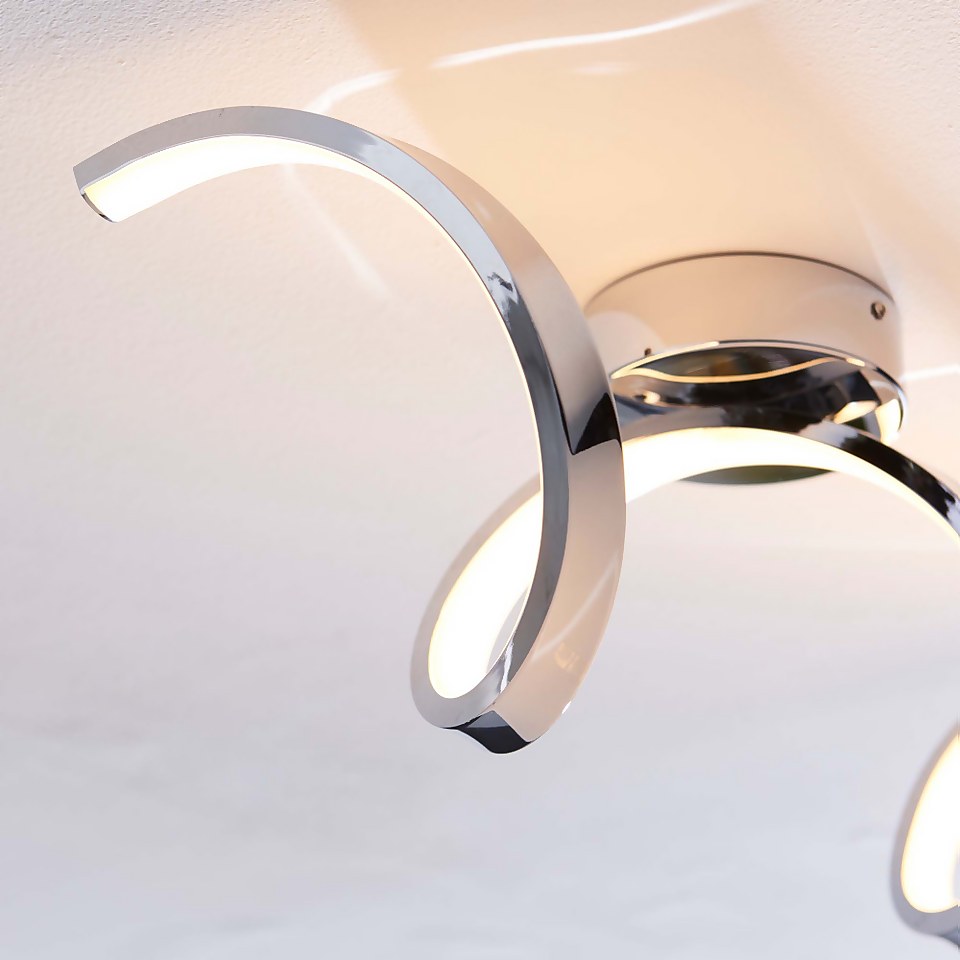 Astral Bathroom Semi Flush Light - Chrome