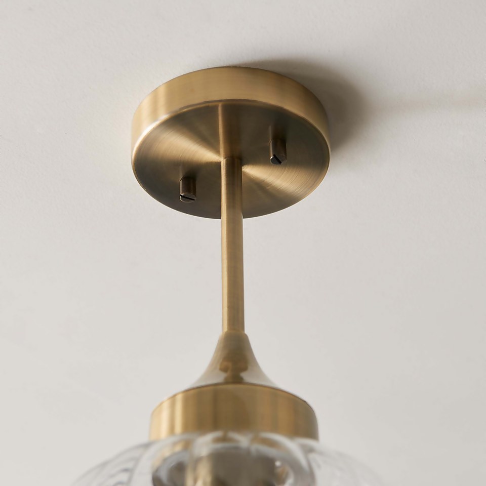 Addington Semi Flush Light - Brass