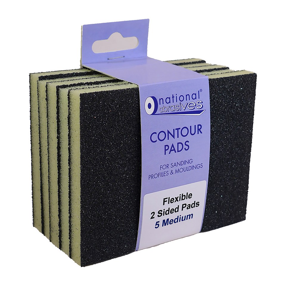 National Abrasive Sanding Contour Pads Medium - 5 Pack