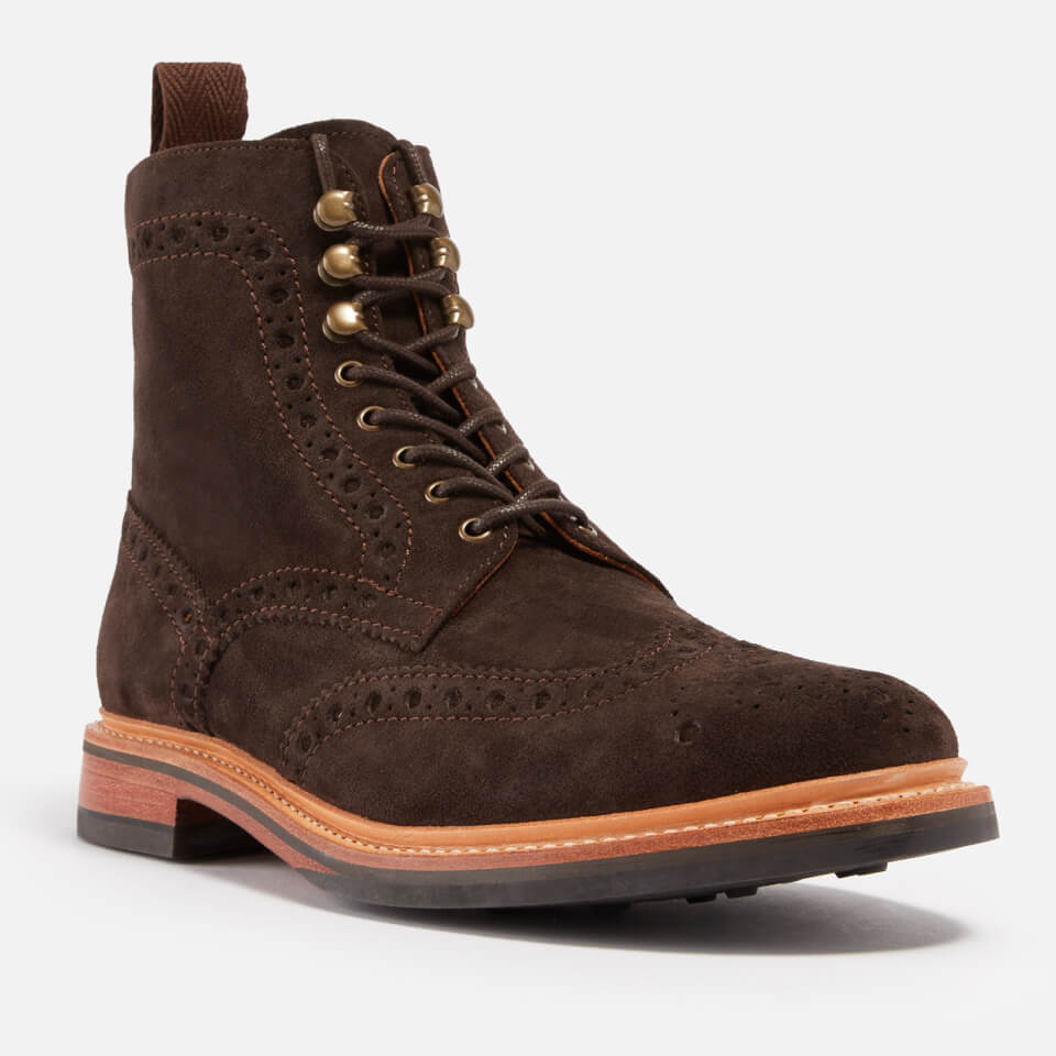 Mens suede brogue boots best sale