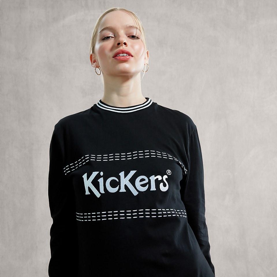 Women's Long Sleeve Jersey Tee Dress - Black