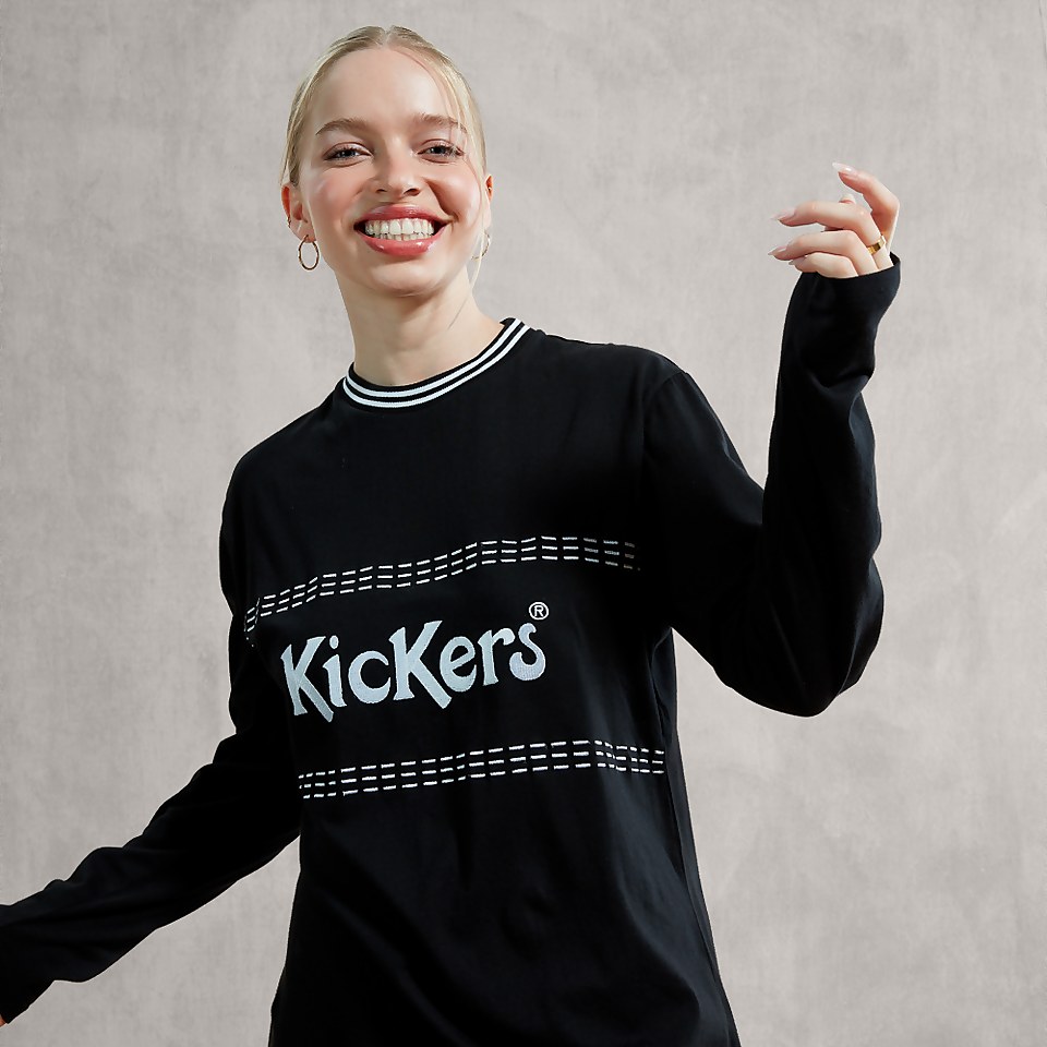 Women's Long Sleeve Jersey Tee Dress - Black
