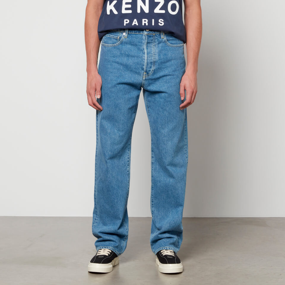 KENZO Asagao Stone-Washed Cotton-Denim Jeans - W30 | Coggles