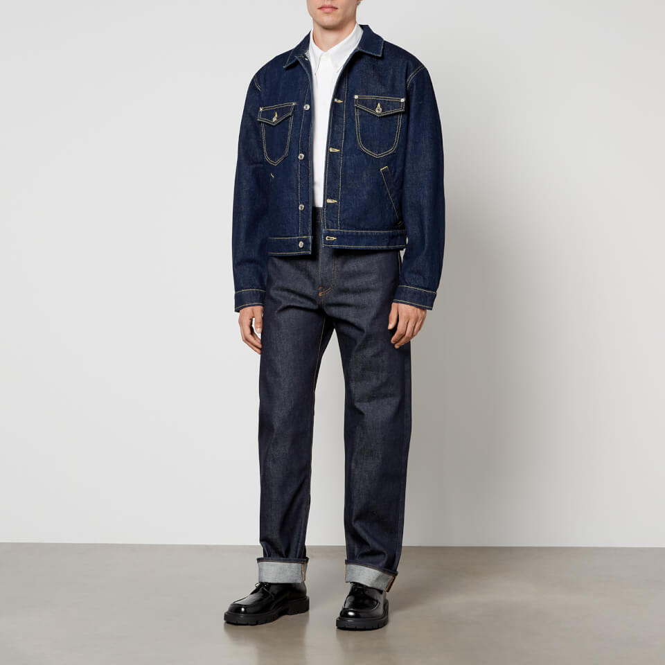 KENZO Pop' embroidered trucker jacket in japanese denim