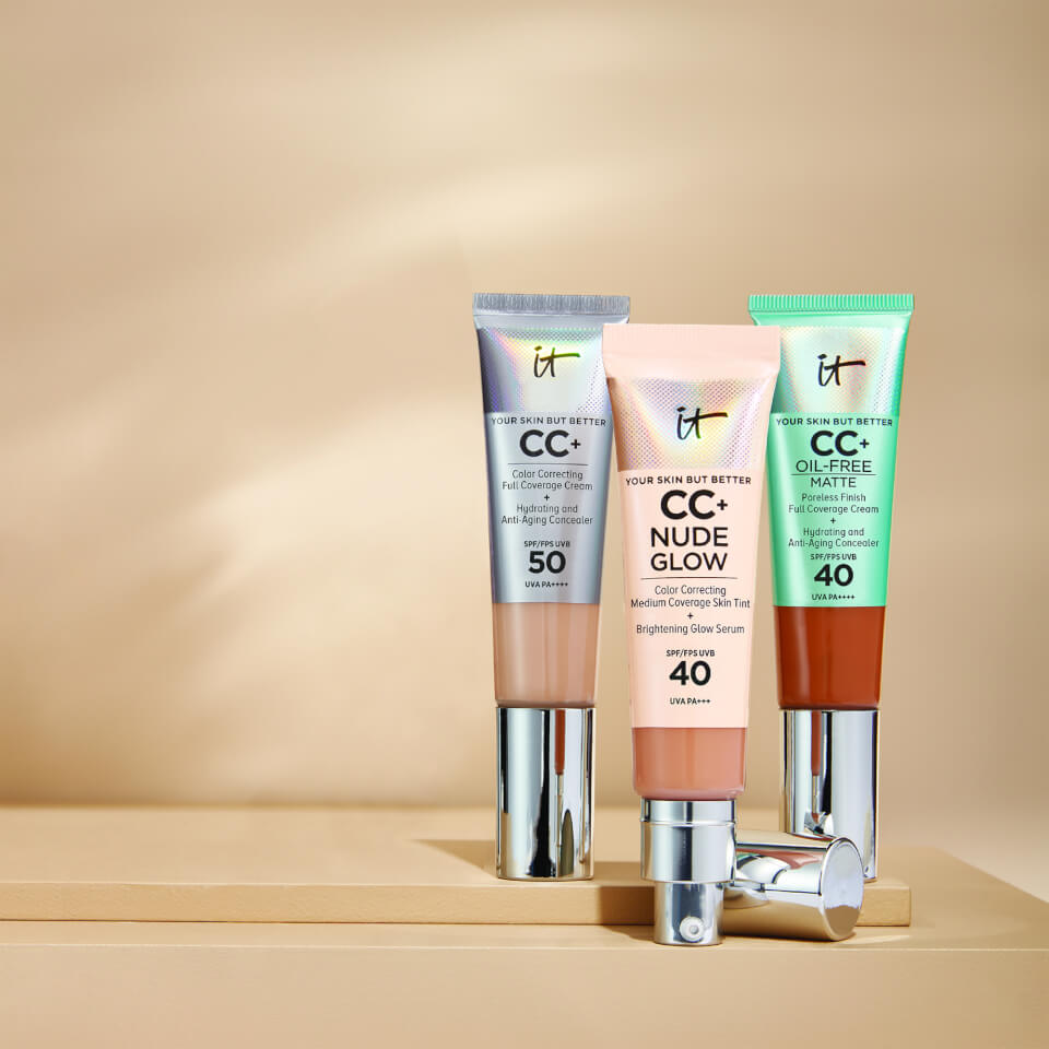IT Cosmetics CC+ and Nude Glow Lightweight Foundation and Glow Serum with SPF40 - Fair Ivory