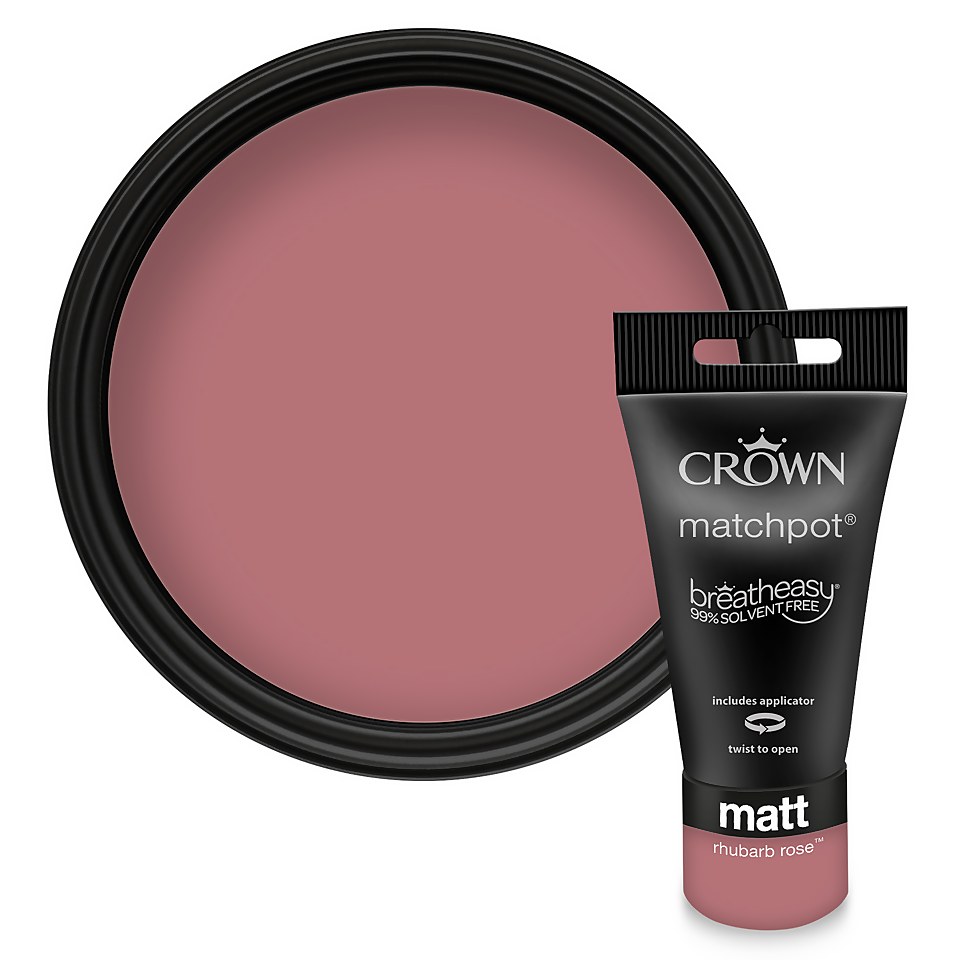 Crown Matt Emulsion Paint Rhubarb Rose - Tester 40ml