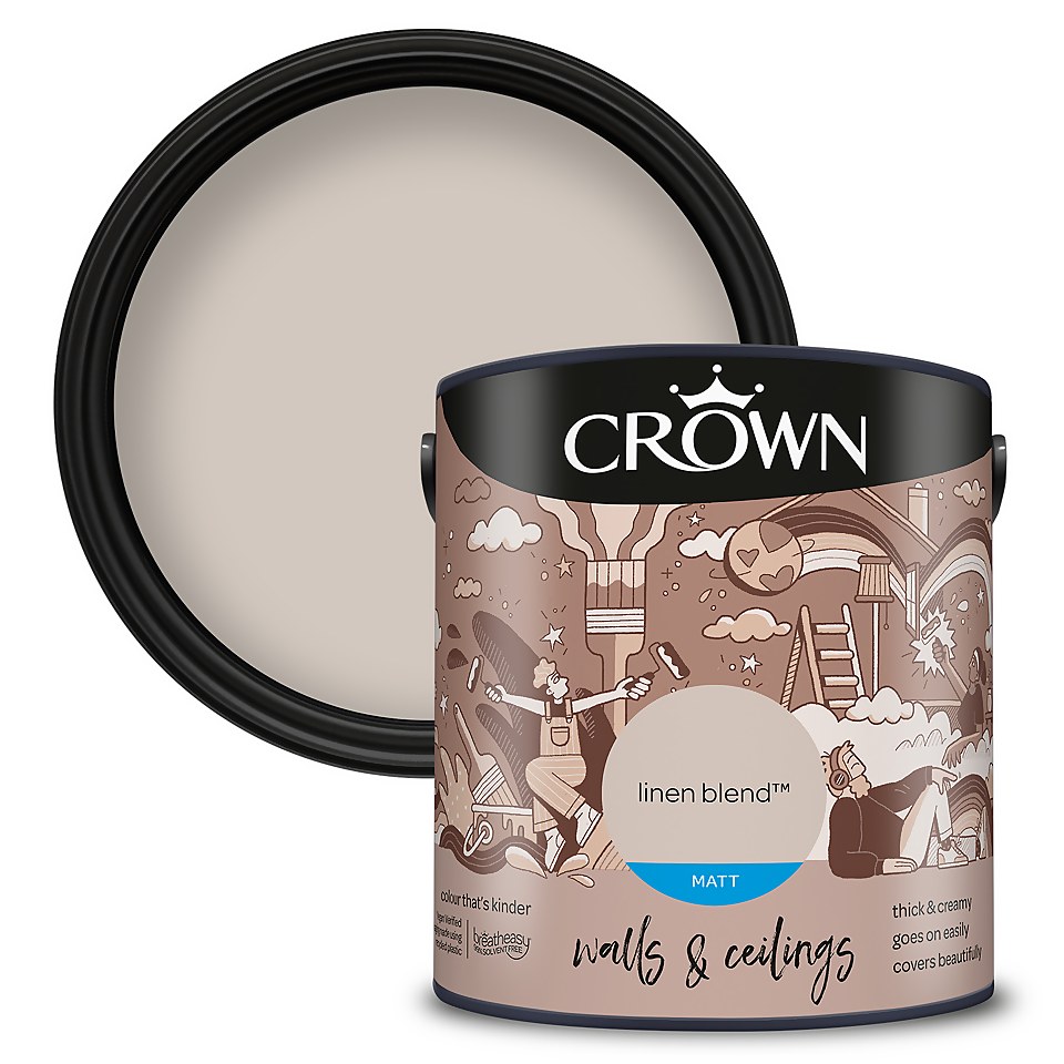 Crown Matt Emulsion Paint Linen Blend - 2.5L