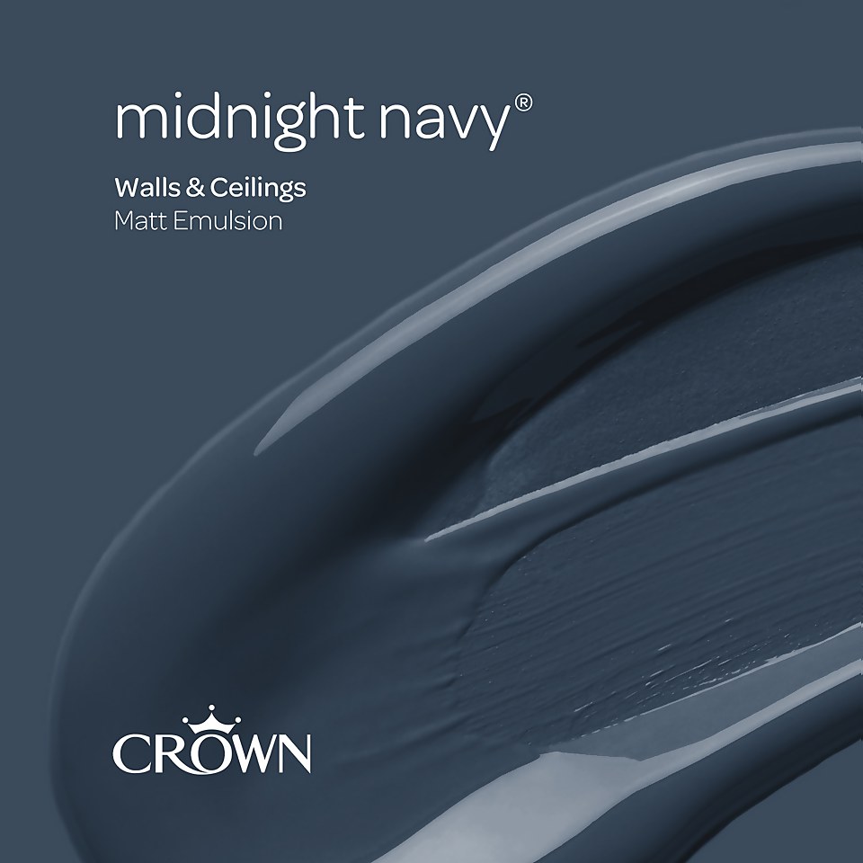 Crown Matt Emulsion Paint Midnight Navy - 2.5L