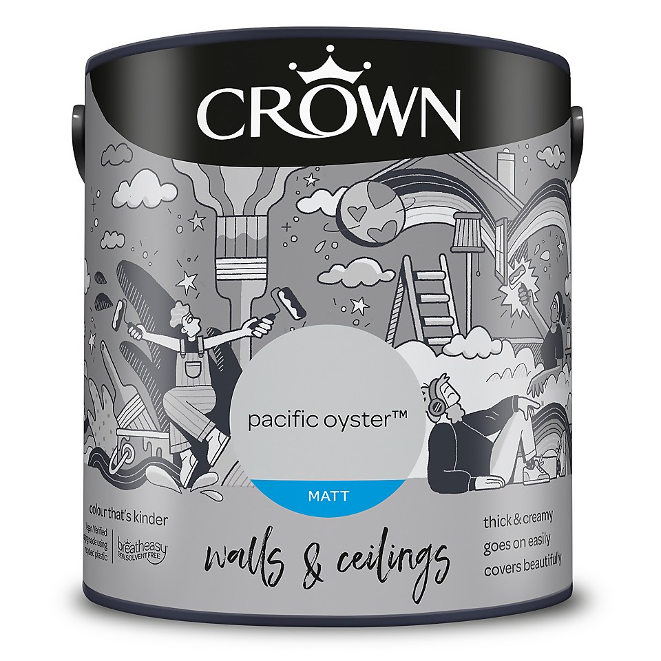 Crown Matt Emulsion Paint Pacific Oyster - 2.5L